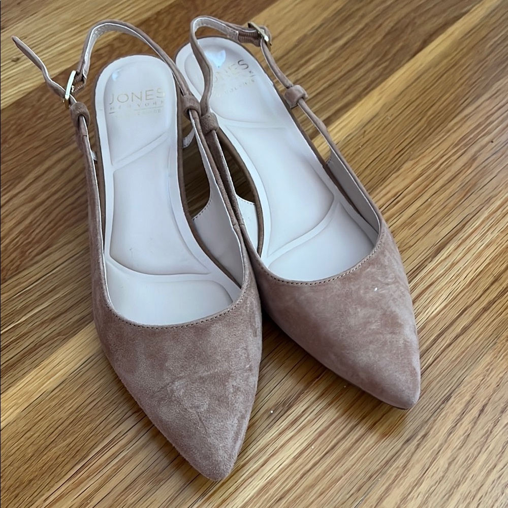 Jones New York Women's Taupe Suede Slingback Flats